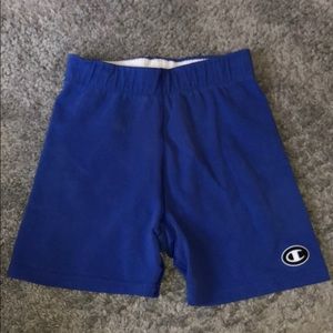 Blue biker shorts